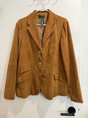 Lauren Ralph Lauren Caramel Tan Suede Blazer